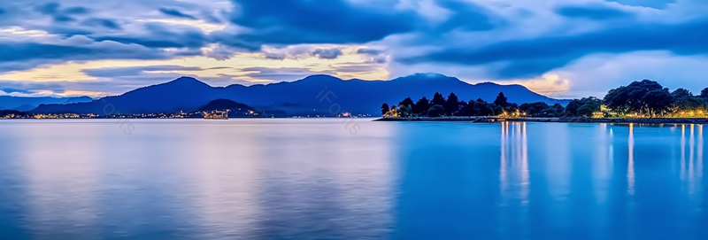 旅游景点杭州西湖夜景,高清,摄影图,摄影图片,图片大全,摄影图免费下载